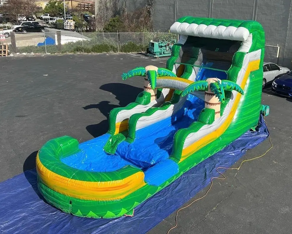 Green tropical water slide