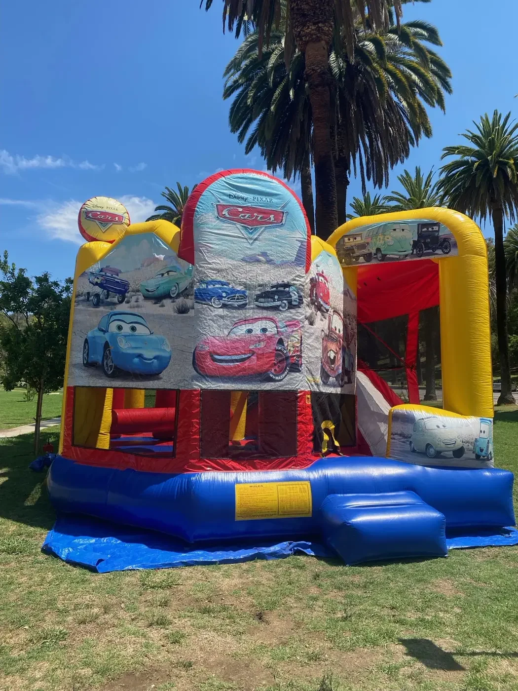 Cars themed bounce house